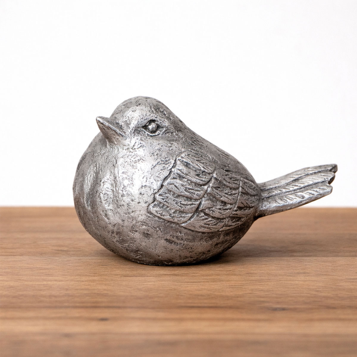 ADORNO PAJARO PAULA POLIRESINA PLATEADO 23,5 X 12,5 X 14 CM - 1