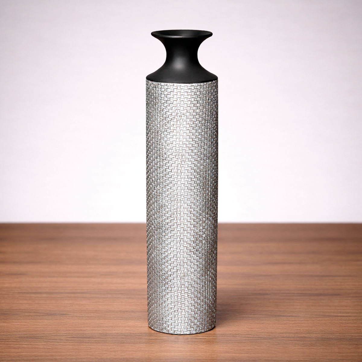 ADORNO SRIO PLATA/NEGRO POLIRESINA 12 X 12 X 50 CM - 1