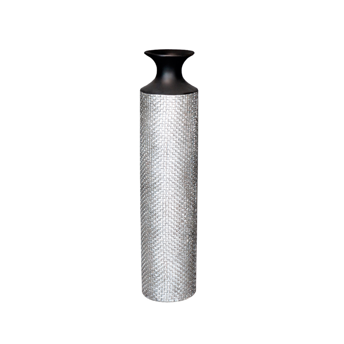 ADORNO SRIO PLATA/NEGRO POLIRESINA 12 X 12 X 50 CM - 2