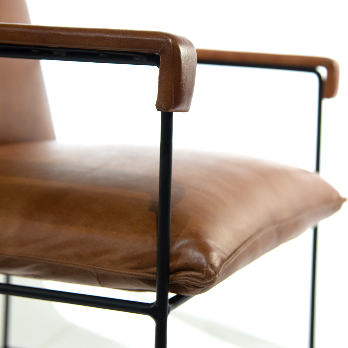 Sitial Borja de Cuero Natural Full Grain Caramelo 58x69x84 cm - 5