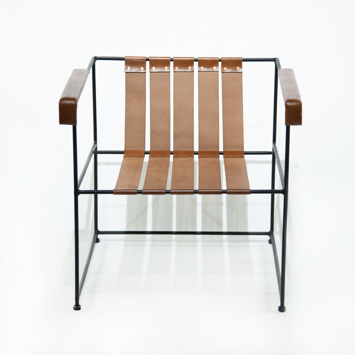 Sitial Borja de Cuero Natural Full Grain Caramelo 58x69x84 cm - 6