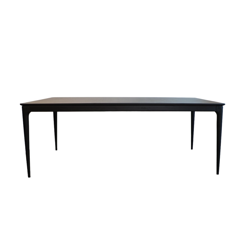 MESA DE COMEDOR VARSOVIA COLOR NEGRO EN POLIMADERA CON PATAS DE MADERA DE FRESNO 200X110X75 CM - 3