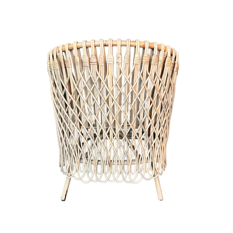 SITIAL NUZI DE RATTAN NATURAL CON COJIN GRIS PARA LIVING Y DORMITORIO - 6