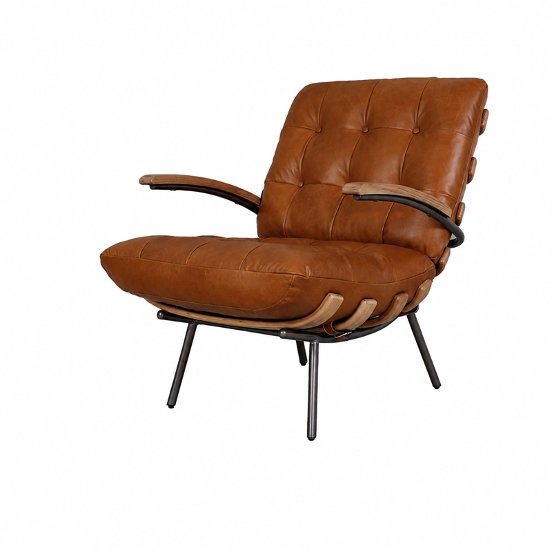 POLTRONA ARMONY CUERO FULL GRAIN CARAMELO 73 X 91 X 83 CM - 2