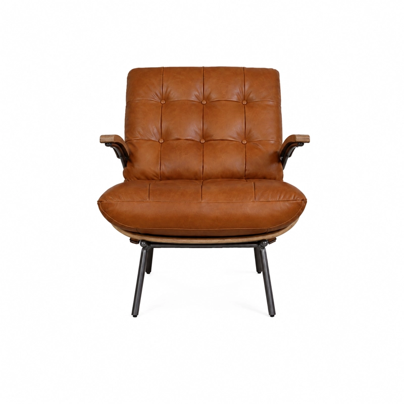 POLTRONA ARMONY CUERO FULL GRAIN CARAMELO 73 X 91 X 83 CM - 4