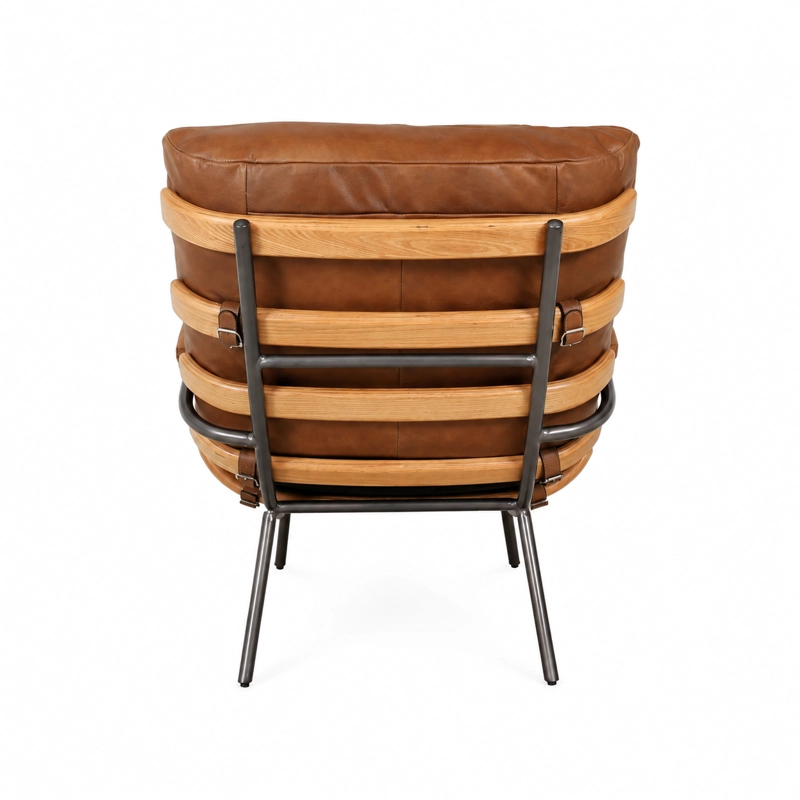 POLTRONA ARMONY CUERO FULL GRAIN CARAMELO 73 X 91 X 83 CM - 5