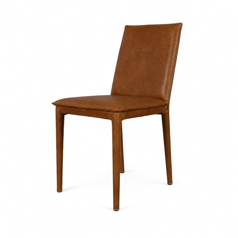 SILLA JULIAN EN CUERO NATURAL FULL GRAIN Y METAL 46 X 58 X 85 CM - 2