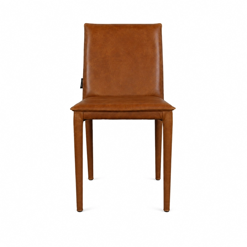 SILLA JULIAN EN CUERO NATURAL FULL GRAIN Y METAL 46 X 58 X 85 CM - 3