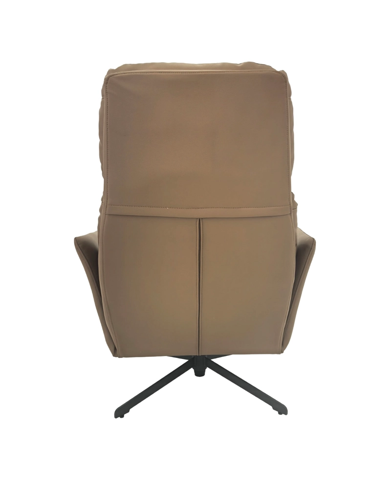 SILLON GIRATORIO SILVERSTONE EN ECO CUERO CAFE  Y ACERO NEGRO 87 × 52 × 98 CM - 6