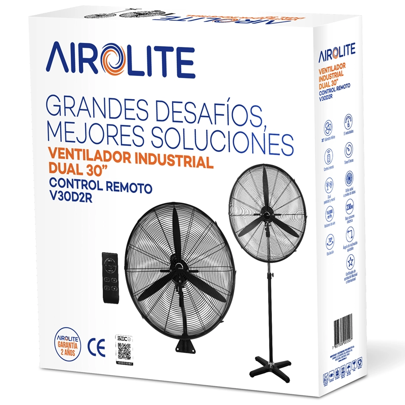 VENTILADOR AIROLITE 230 WATTS INDUSTRIAL DUAL 30 C/R V30D2R - 8