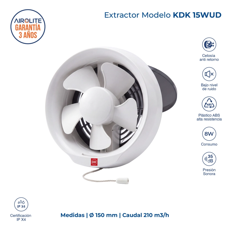 EXTRACTOR DE AIRE KDK MODELO 15 WUD - 2