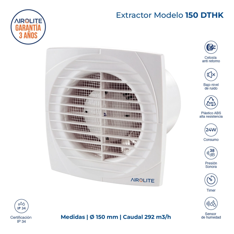 EXTRACTOR DE AIRE AIROLITE MODELO 150 DTHK - 2