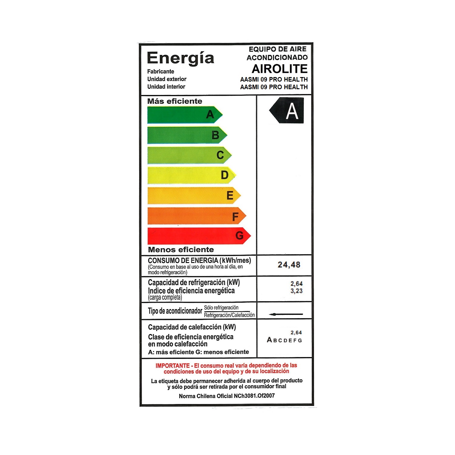 AIRE ACONDICIONADO INVERTER 9000 BTU PRO HEALTH WIFI - 8