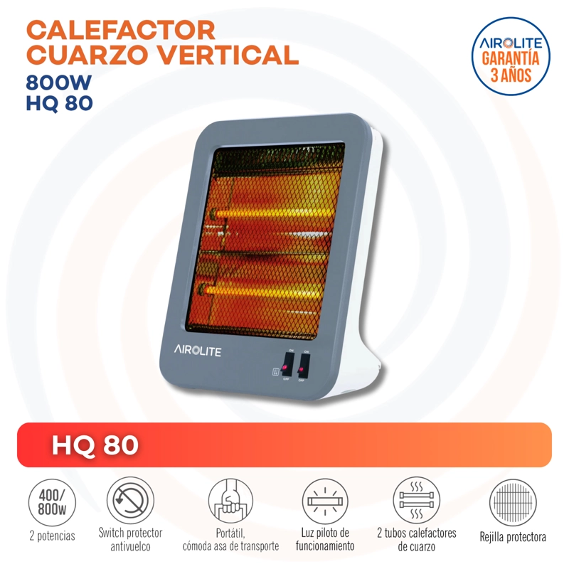 CALEFACTOR CUARZO 800 W HQ 80 AIROLITE - 3