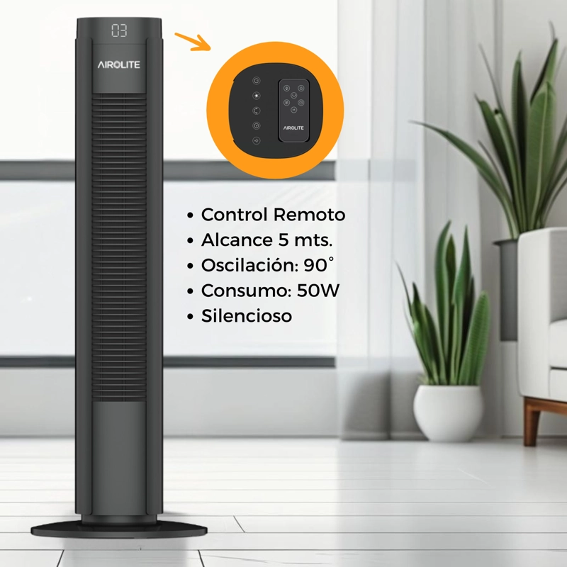 VENTILADOR TORRE VT02R AIROLITE C/CONTROL REMOTO - 6