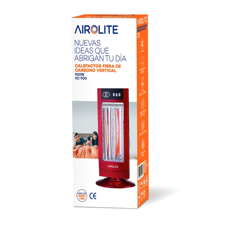 CALEFACTOR AIROLITE 900 W FIBRA CARBONO VERTICAL HC - 10