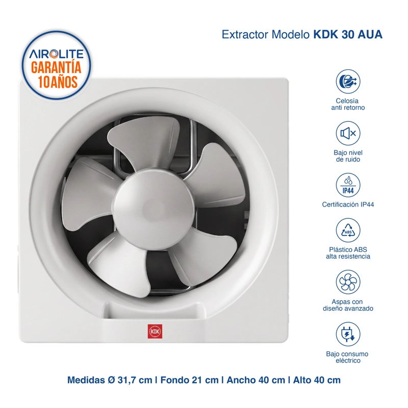 EXTRACTOR AIROLITE KDK 30AUA 12 CUADRADO CELOSIA - 2