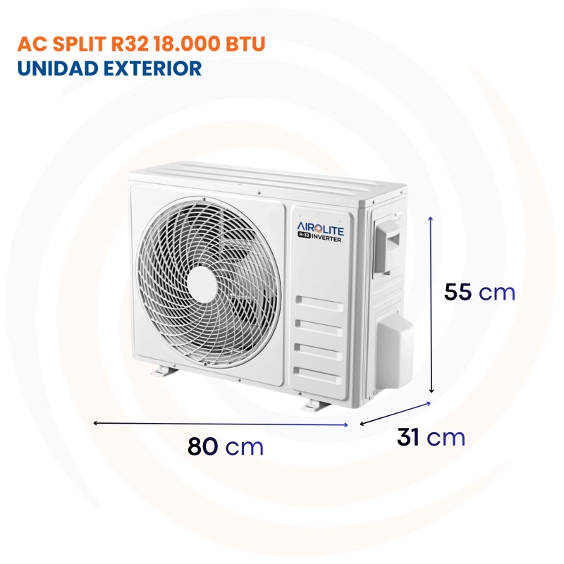 AIRE ACONDICIONADO AIROLITE SPLIT MURO AASMI 18 ATI R32 - 8