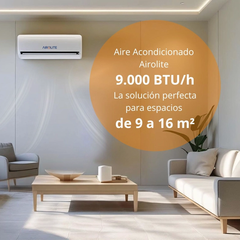 AIRE ACONDICIONADO SPLIT MURO FRIO-CALOR 9000 BTU INV AIROLITE - 5