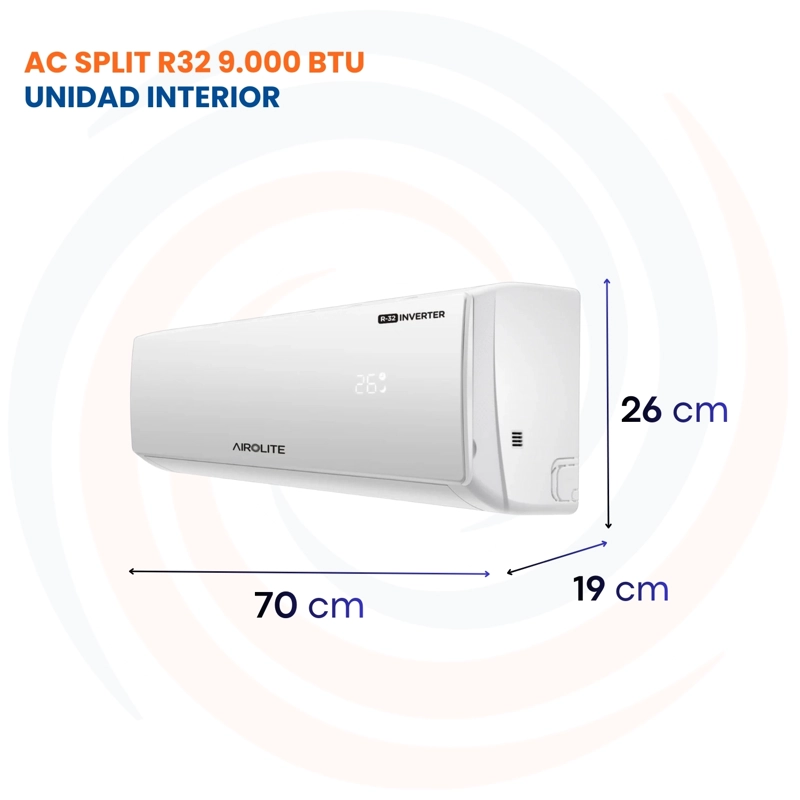 AIRE ACONDICIONADO SPLIT MURO FRIO-CALOR 9000 BTU INV AIROLITE - 6