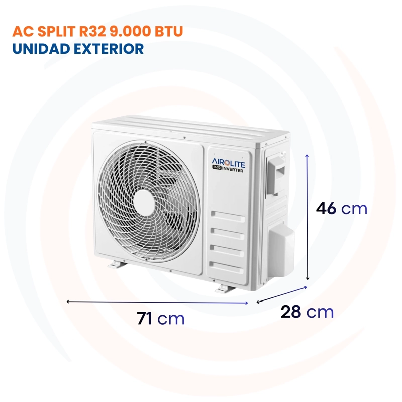 AIRE ACONDICIONADO SPLIT MURO FRIO-CALOR 9000 BTU INV AIROLITE - 8