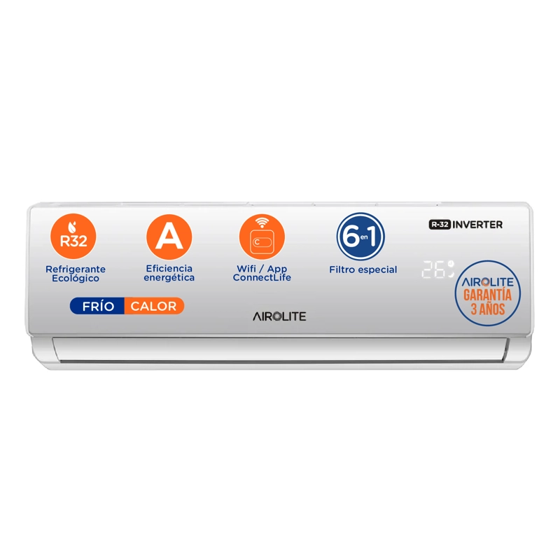 AIRE ACONDICIONADO SPLIT MURO FRIO-CALOR 24000 BTU INV AIROLITE - 1