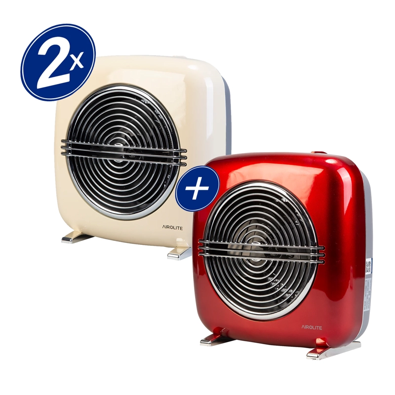 AIROLITE PACK TERMOVENTILADOR VINTAGE HT RETRO 2000R ROJO + BLANCO