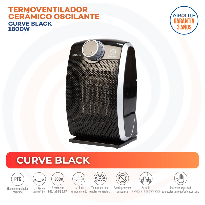 PACK TERMOVENTILADOR CURVE BLACK + TERMOVENTILADOR CURVE TOWER - 3