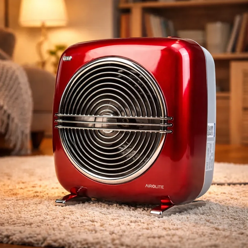 PACK CHIMENEA ELECTRICA HTV 200R + TERMOVENTILADOR VINTAGE ROJO HT RETRO 2000R - 7