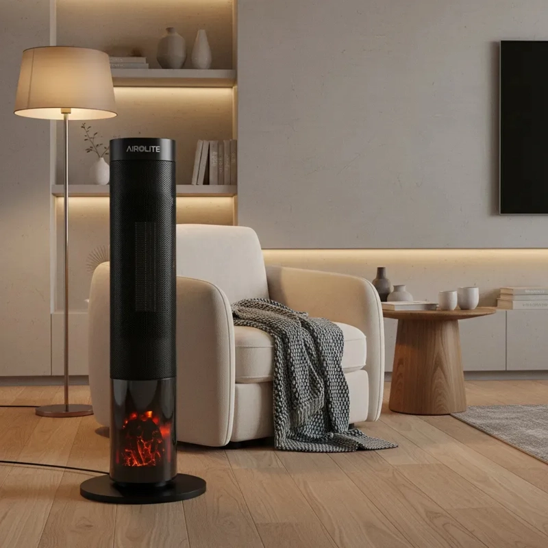 PACK CHIMENEA ELECTRICA HTV 200R + TERMOVENTILADOR VINTAGE ROJO HT RETRO 2000R - 8