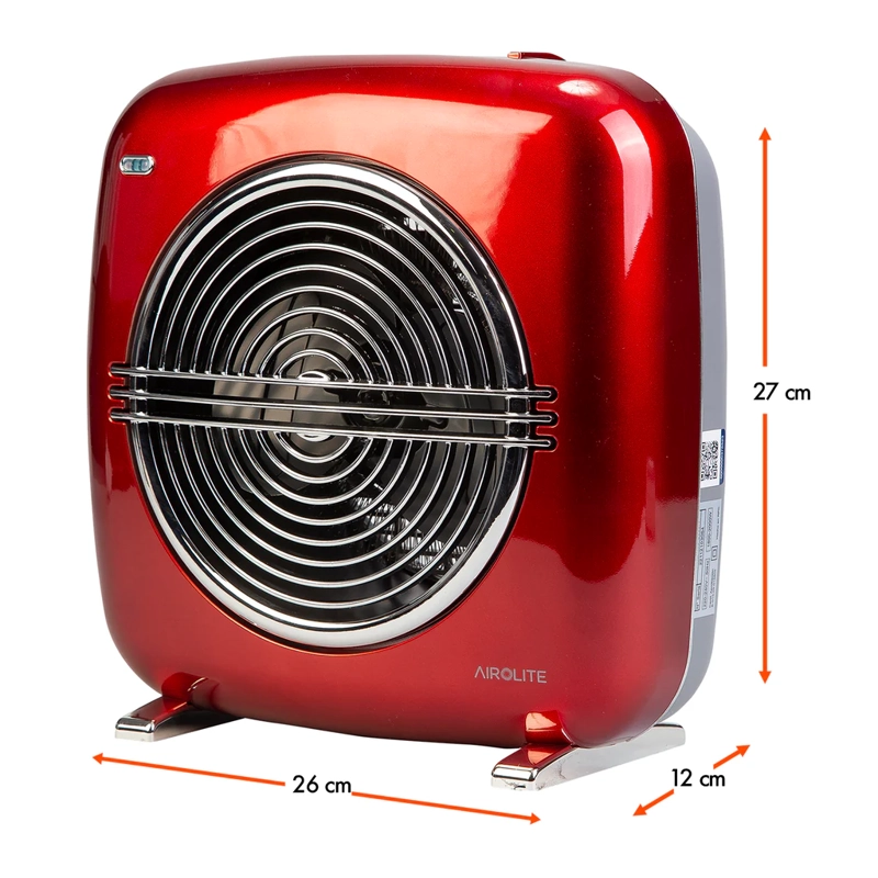 PACK CHIMENEA ELECTRICA HTV 200R + TERMOVENTILADOR VINTAGE ROJO HT RETRO 2000R - 9