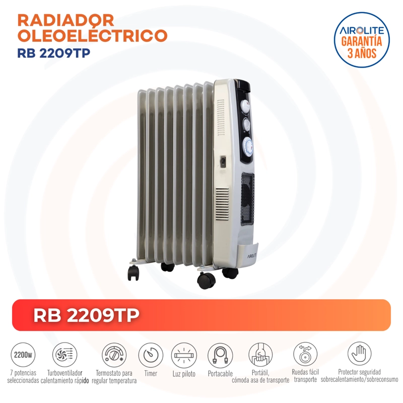 PACK X2 RADIADOR OLEOELECTRICO RB 2209TP - 3
