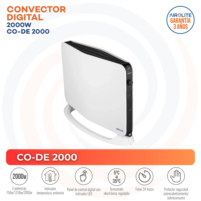 PACK CONVECTOR 2000W CO-DE 2000 +TERMOVENT VERTICAL HT-2018 - 3