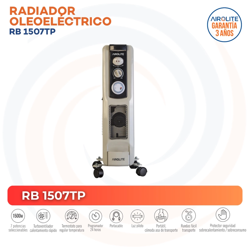 PACK X2  RADIADOR OLEOELE CTRICO RB 1507TP - 3