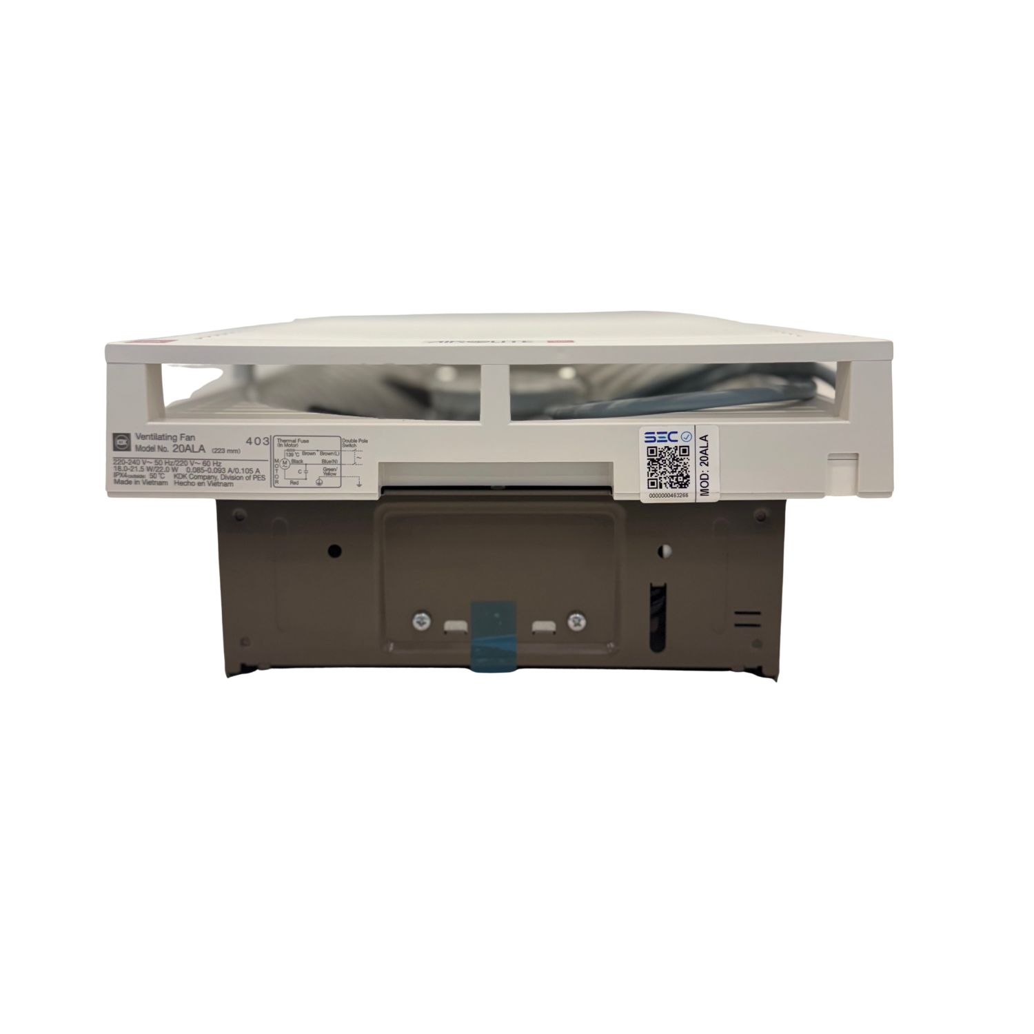 EXTRACTOR KDK 20ALA 8 CUADRADO REJ INTERIOR - 3