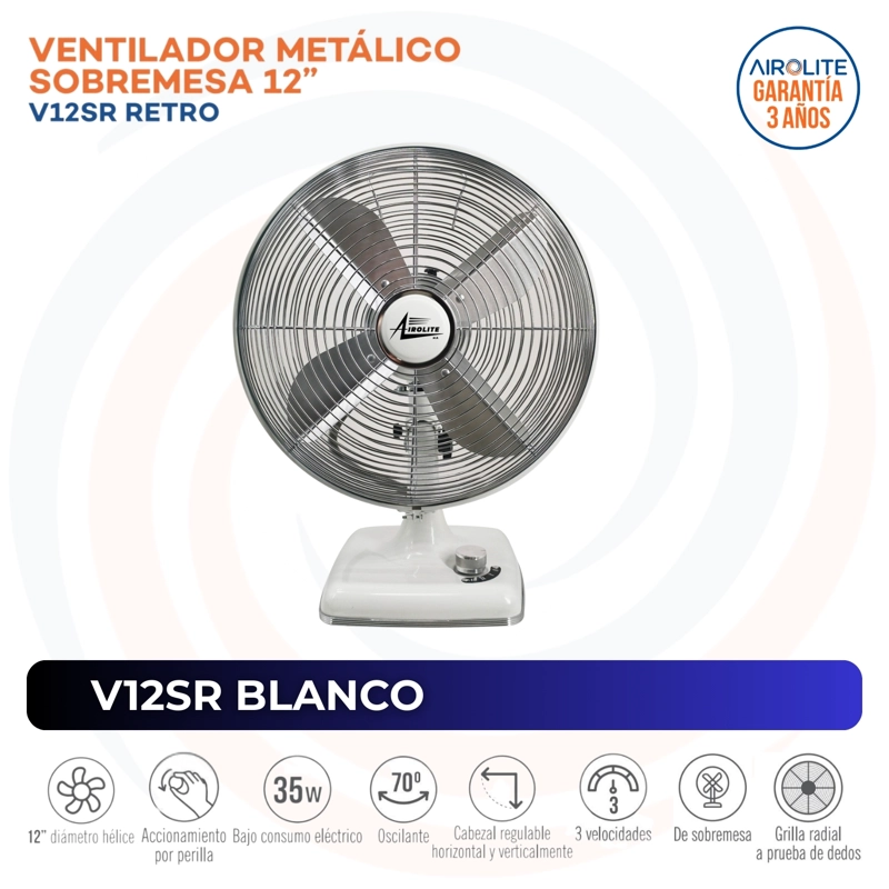 VENTILADOR SOBREMESA RETRO V12SRW - 3