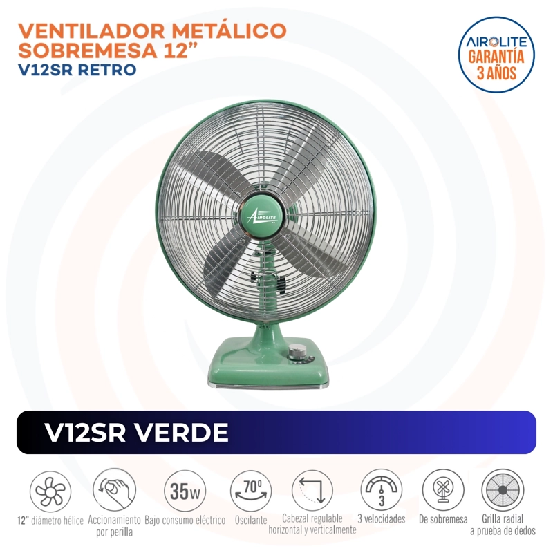 VENTILADOR SOBREMESA RETRO V12SRG - 3