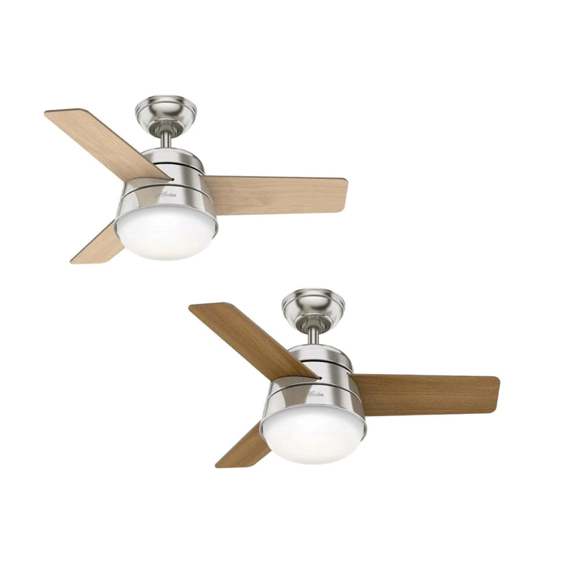 PACK 2 VENTILADOR TECHO HUNTER FINLEY 36 SILENCIOSO NIQUEL - 4