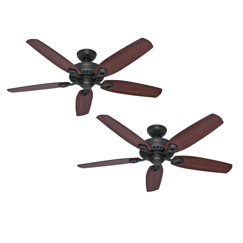 PACK X2 VENTILADOR DE TECHO HUNTER BUILDER ELITE BRONCE 52 - 1