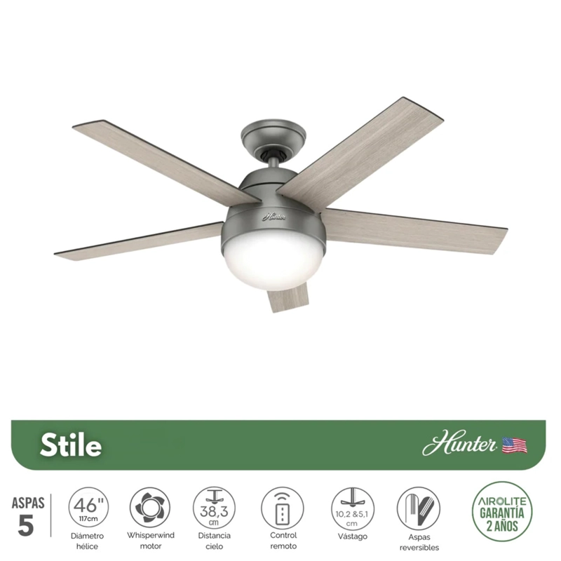 PACK X2 VENTILADOR DE TECHO HUNTER STILE 46 - 2