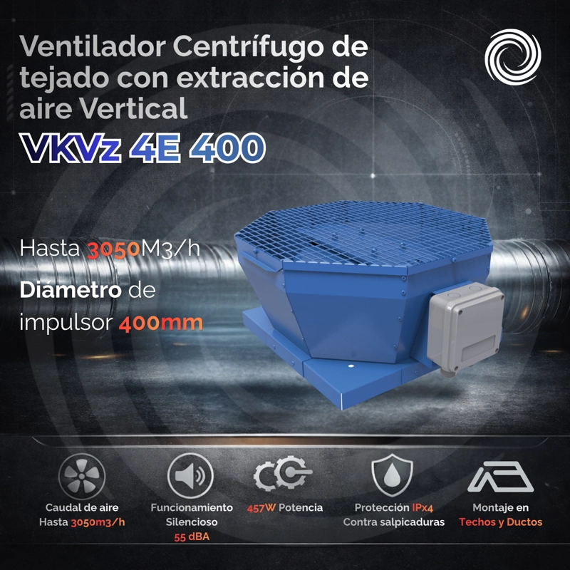 VENT. CENTR. TEJADO AIROLITE VKVZ 4E 400 - 2