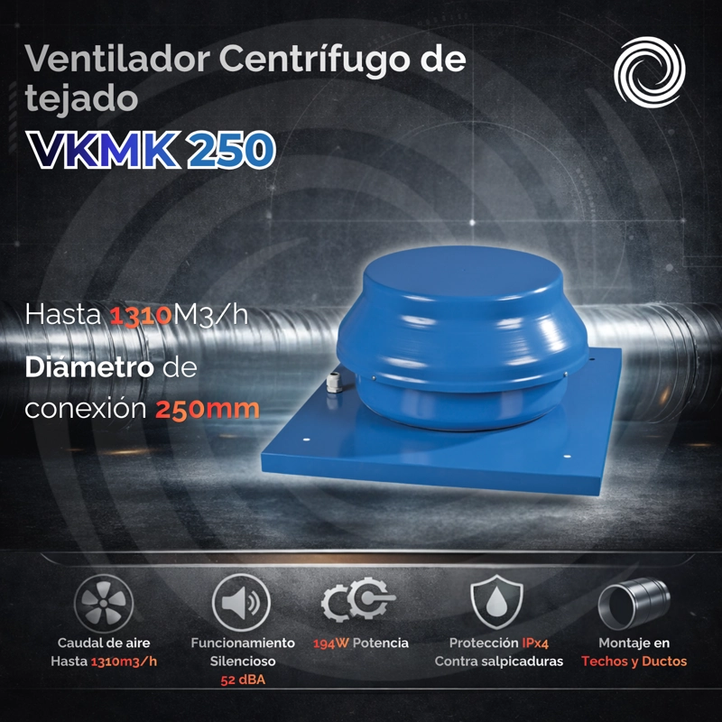 VENT. CENTR. TEJADO AIROLITE VKMK 250 - 2