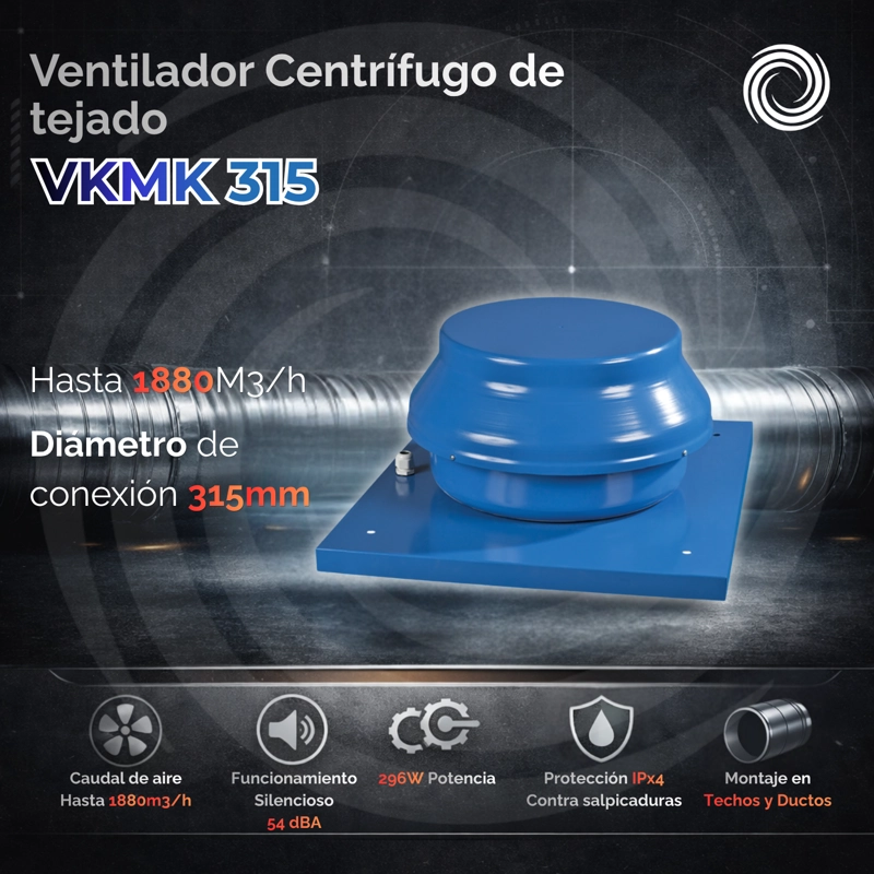 VENT. CENTR. TEJADO AIROLITE VKMK 315 - 2