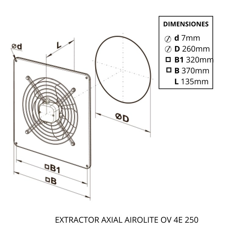 EXTRACTOR AXIAL AIROLITE OV 4E 250 - 3