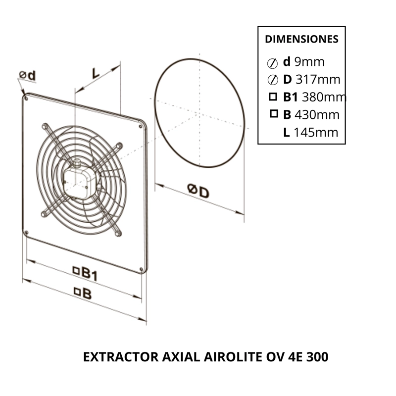 EXTRACTOR AXIAL AIROLITE OV 4E 300 - 3