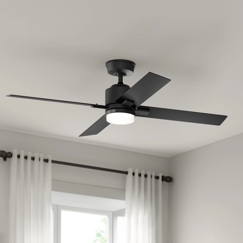 VENTILADOR TECHO HUNTER MILA NEGRO - 4