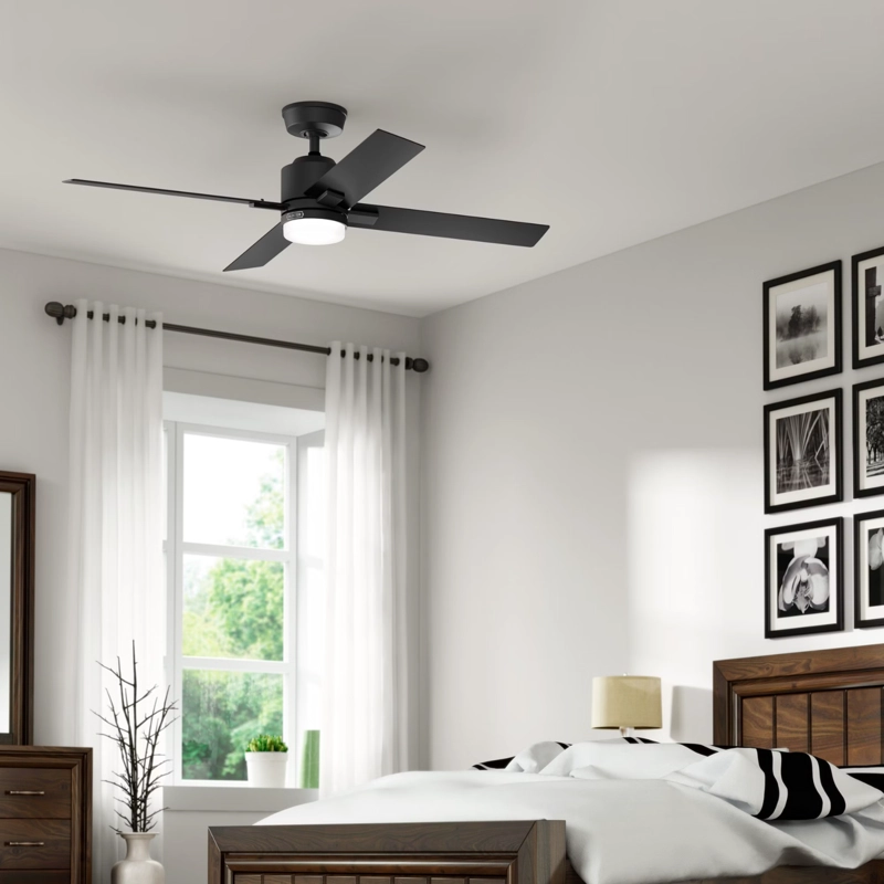 VENTILADOR TECHO HUNTER MILA NEGRO - 9