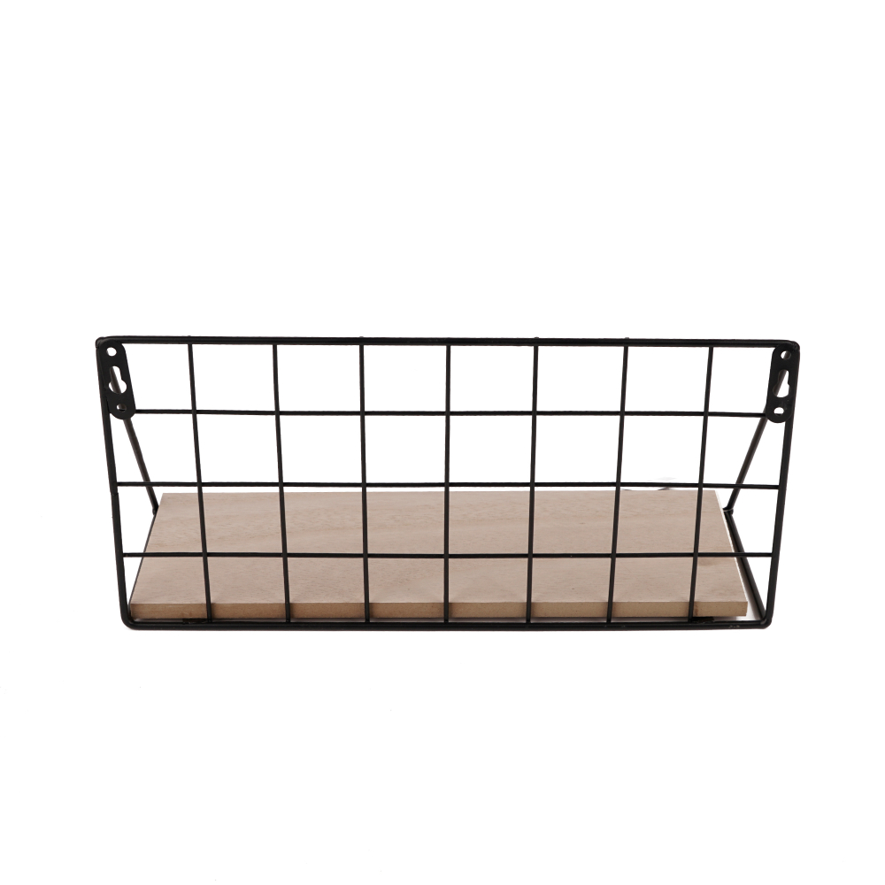 REPISA ESTANTE DE PARED MURO DE METAL Y MADERA 30X14X11CM - 2