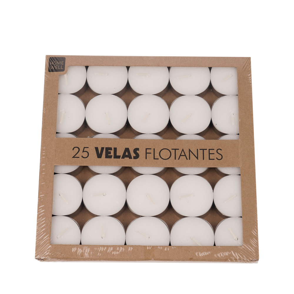 SET DE VELAS FLOTANTES BLANCAS (25U) - 1