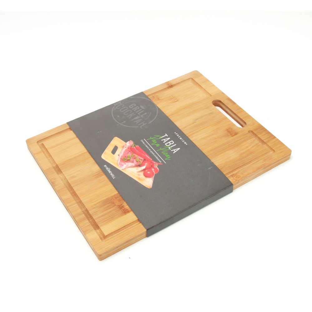 TABLA PREMIUM DE COCINA PICAR CORTAR DE MADERA 28X38CM - 1